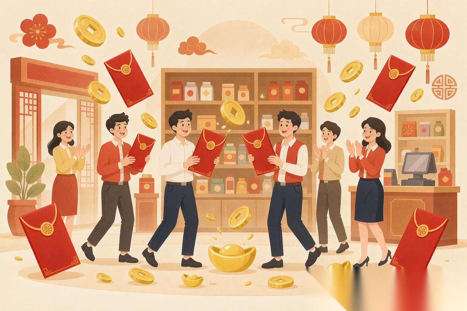 员工分得利润的概念图